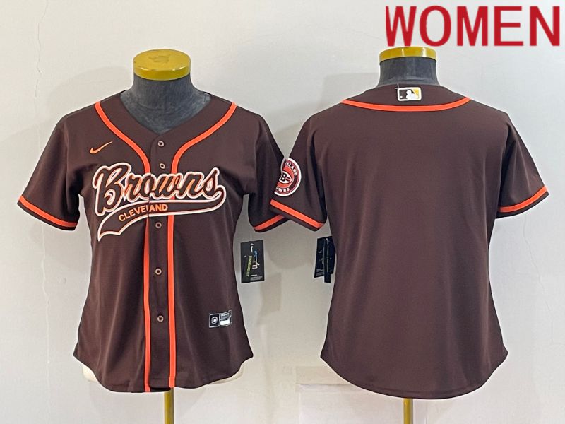 Women Cleveland Browns Blank brown 2022 Nike Co branded NFL Jerseys->green bay packers->NFL Jersey